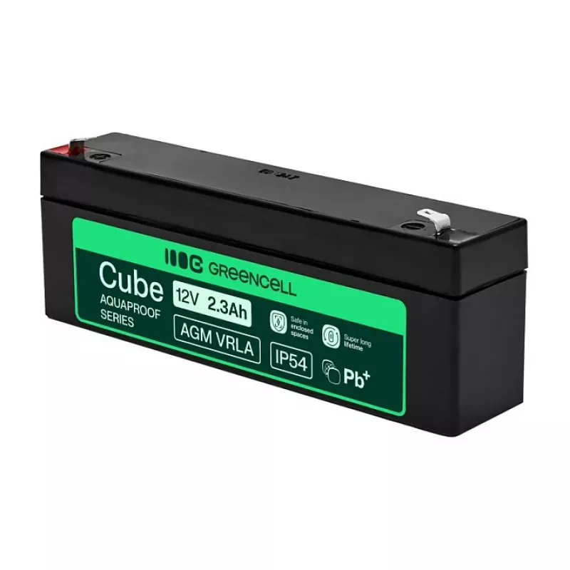 Greencell AGM VRLA 12V 2.5Ah Hooldusvaba Aku Kassasüsteemidele, Mänguasjadele (178x36x66mm)