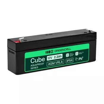 Greencell AGM VRLA 12V 2.5Ah Hooldusvaba Aku Kassasüsteemidele, Mänguasjadele (178x36x66mm)