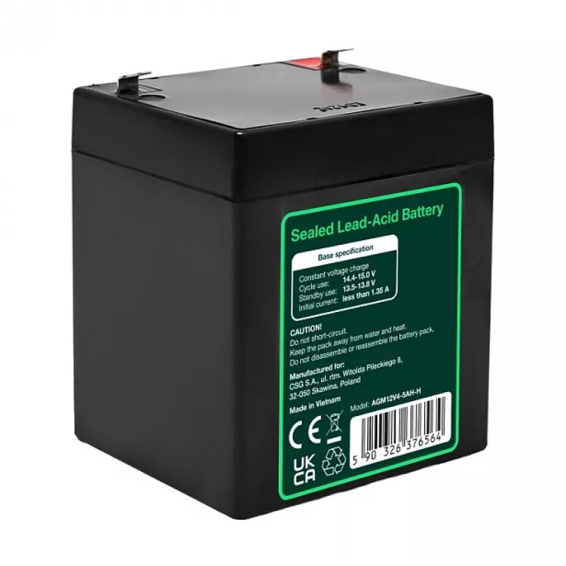 Greencell AGM VRLA 12V 4.5Ah hooldusvaba aku kassaregistritele, mänguasjadele, kaameratele (90x70x106mm)