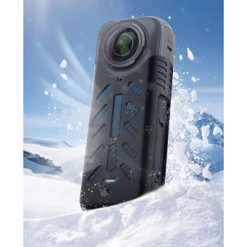 SUNNYLIFE Silikoonist objektiivikate ja ümbris komplekt Insta360 X4 jaoks - Valge