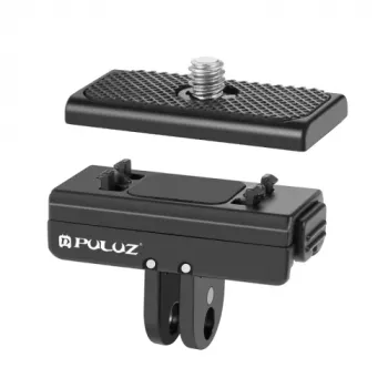 PULUZ Quick Release Mount Adapter for GoPro 1/4 inch Tripod Screw to GoPro Buckle for Insta360 Ace Pro X4/X3/X2/X, DJI Osmo Action, PU965B