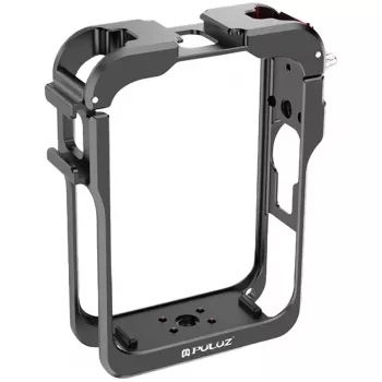 PULUZ Frame Mount Protective Frame with 2x Cold Shoe Mounts and 1/4 inch Tripod Thread for DJI Osmo Action 3/4 (Black)