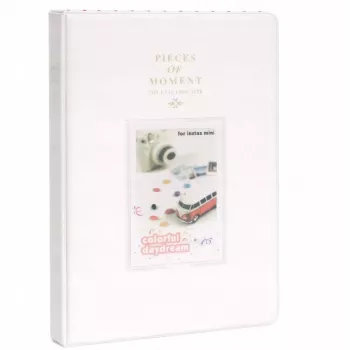 LOVEINSTANT Fotoalbum 128 pildi jaoks Fujifilm Instax Mini 99 12 40 11 41 Evo LiPlay Link / Valge