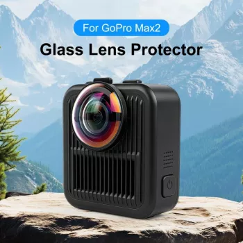 PULUZ 2x Karastatud klaasist objektiivikaitse GoPro Max 2 jaoks - Must raam