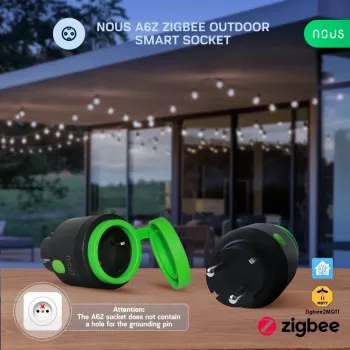 NOUS A6Z Outdoor Smart Plug Zigbee 1-Pack Energy Monitoring