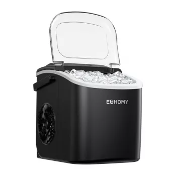 EUHOMY IM001 Ice Cube Maker, 1.2 L, 12 kg (Black)
