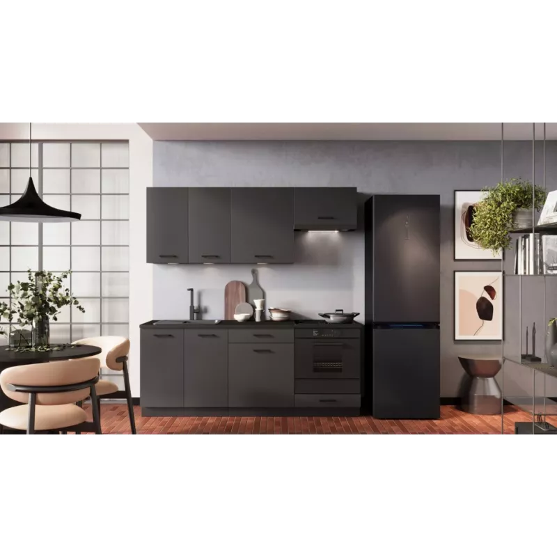 STOLKAR Cosmo Design ANIKA Graphite/Graphite 2.0 Köögimööbli Komplekt - 6 Tükki