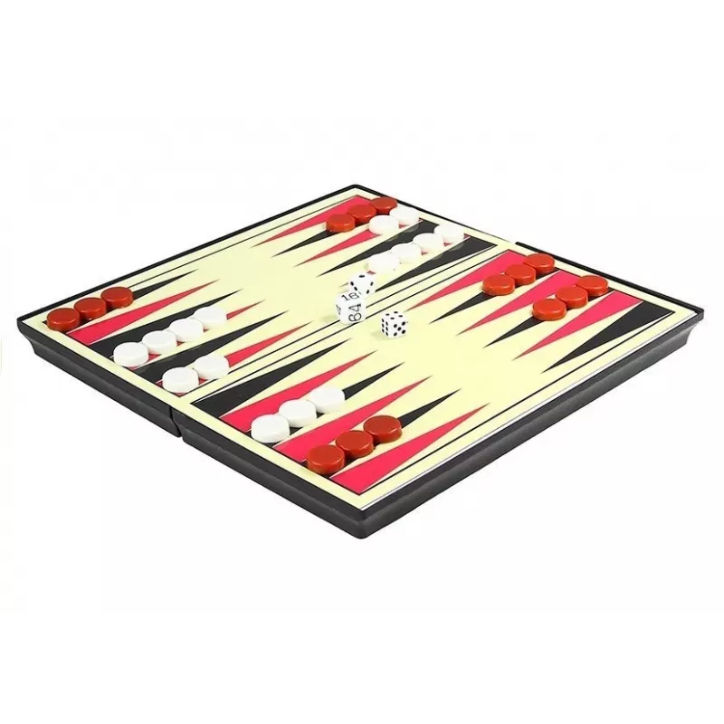 LEAN TOYS Magnetic Game Board Set 7 in 1 Chess Ludo Backgammon Draughts