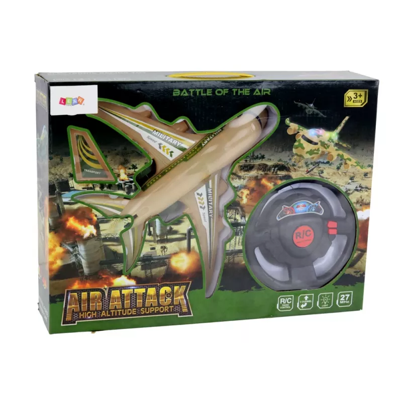LEAN TOYS R/C Airplane Remote Controlled Military Camo Lights Remote Control