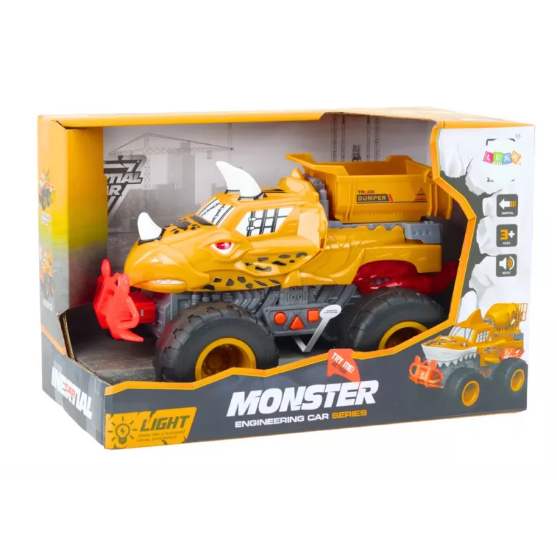 LEAN TOYS Maastikuauto Dinosaurus Hõõrdveoga Kallurauto Oranž