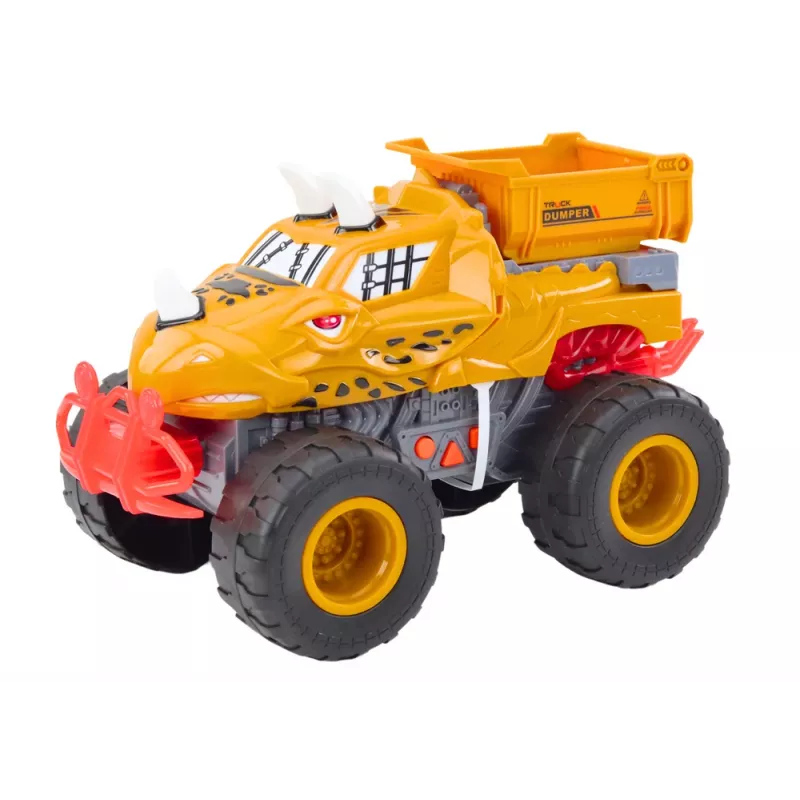 LEAN TOYS Maastikuauto Dinosaurus Hõõrdveoga Kallurauto Oranž