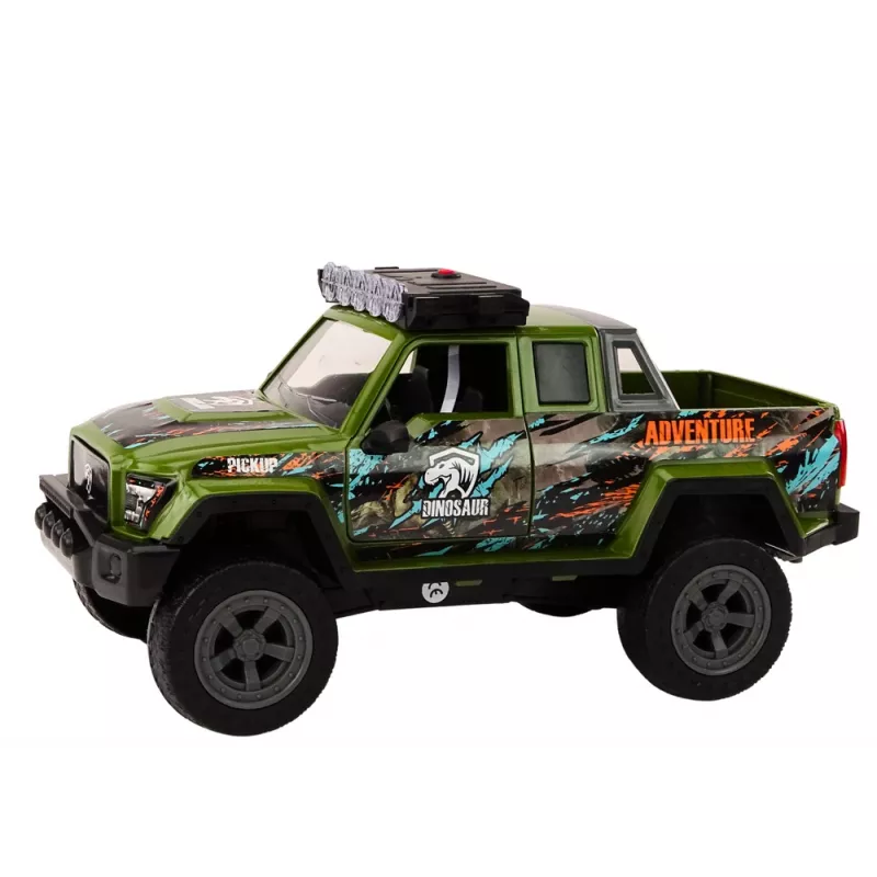 LEAN TOYS Off-Road Hunting Car Hunter Dinosaur Lights Sounds Green