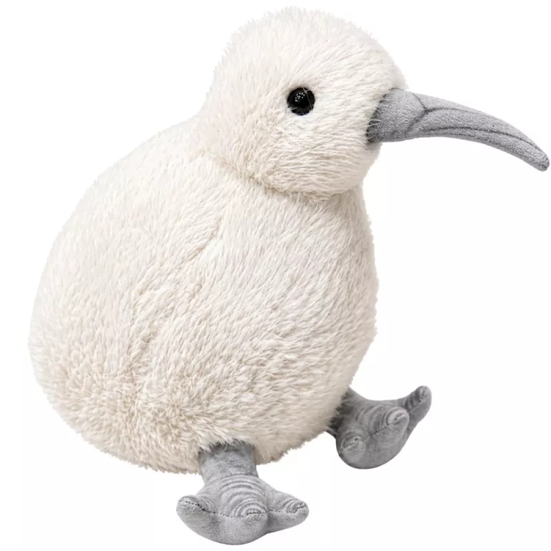LEAN TOYS Plush Kiwi Bird Mascot Cuddly Toy White 17 cm