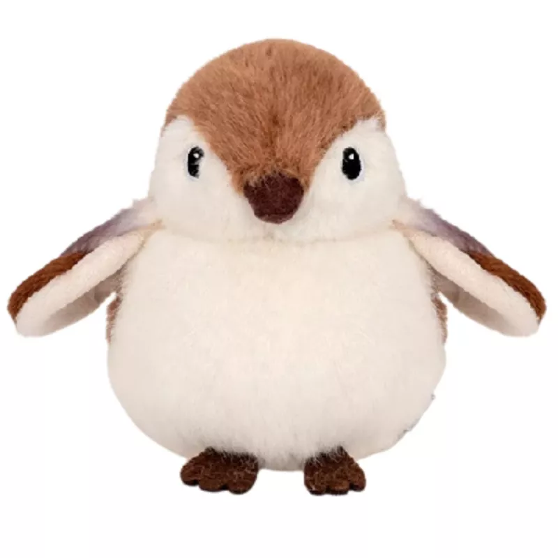 LEAN TOYS Plush Toy Sparrow Bird Brown 12cm