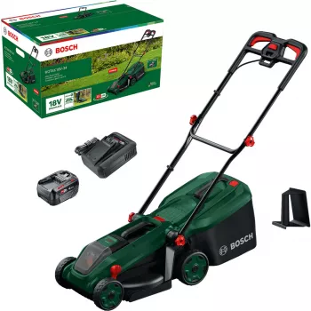 Bosch Rotak 18V-34 Akumuruniiduk koos algkomplekti ja multšimispistikuga (C)