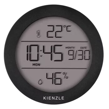 Kienzle Thermo-Hygrometer Round Analog Dial - Stainless Steel - Silver