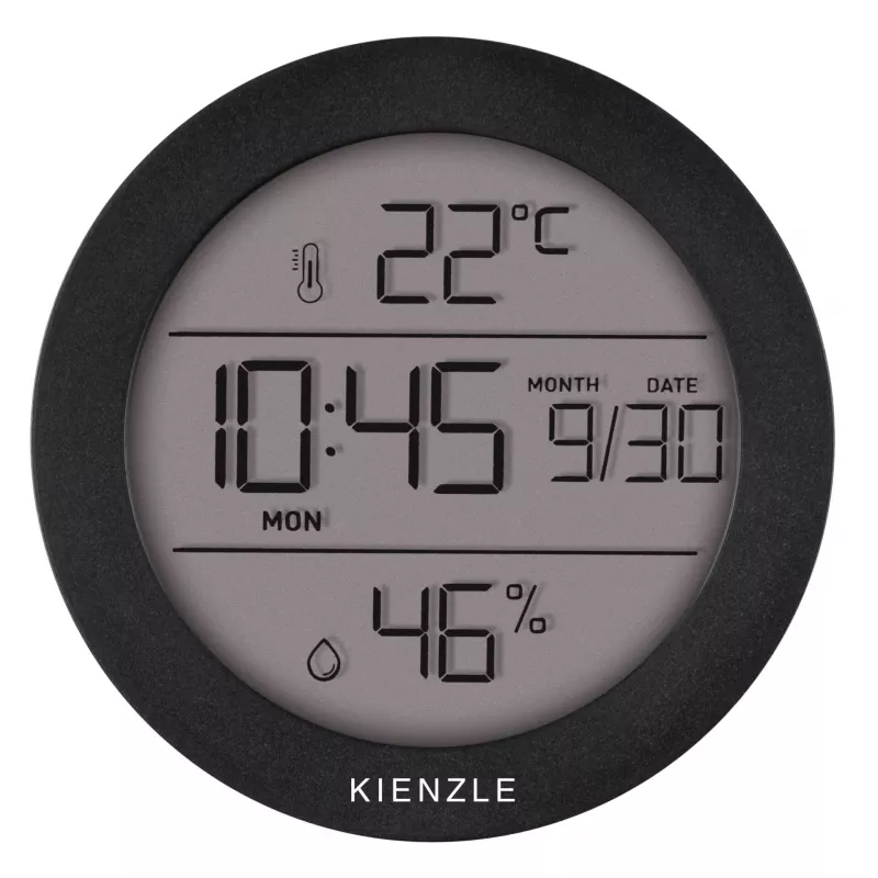 Kienzle Thermo-Hygrometer Round Analog Dial - Stainless Steel - Silver