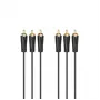 HAMA 3x RCA to 3x RCA Audio/Video Cable 3m, Gold-Plated Connectors