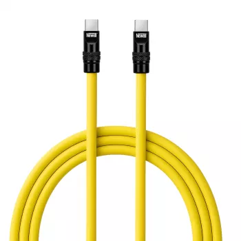 Newell USB-C to USB-C kaabel 100W, 2m, silikoon, kollane-must