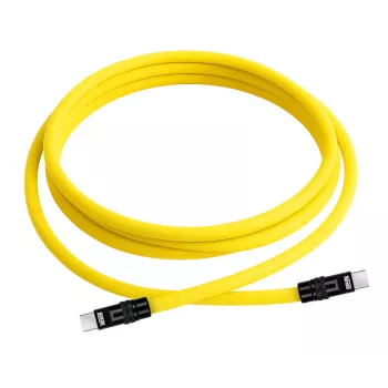 Newell USB-C to USB-C kaabel 100W, 2m, silikoon, kollane-must