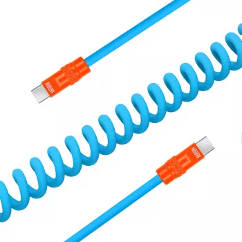 Newell USB-C to USB-C kaabel 100W 1.5m silikoonist keerdkaabel sinine-oranž