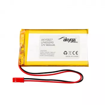 Akyga AKY0827 Lithium Polymer Battery LP405090 3.7V 1800mAh with PCM JST 2.54 2-Pin 150mm