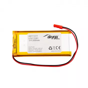 Akyga AKY1377 LP613381 Li-Po aku 3.7V 2100mAh koos PCM JST 2.54 2-pin 150mm