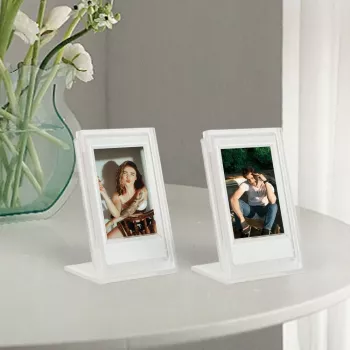 LOVEINSTANT 2x Transparent Photo Frame + Storage Box for Fujifilm Instax Mini 12, 11, 9, 8, 7s, 70, 90, 50, 40, Evo, Liplay, Link 2, Link SE