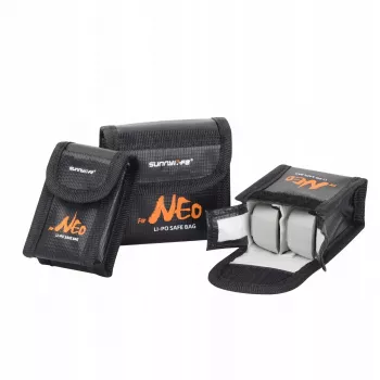 SUNNYLIFE Tulekindel LiPo aku ohutuskott DJI Neo / Neo 2 drooniaku jaoks - Must