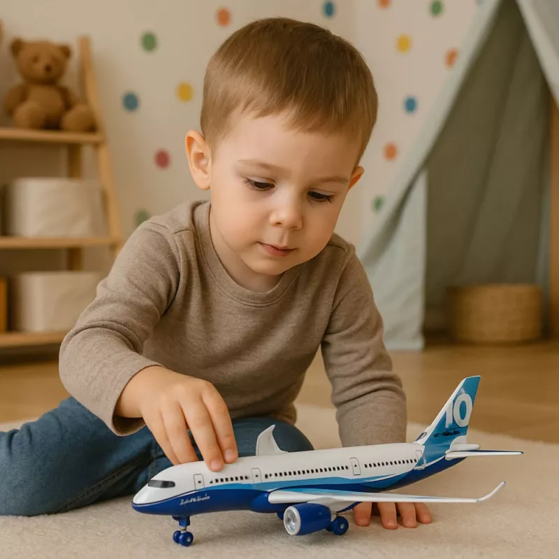LEAN TOYS Reisilennuk tagasitõmbemootori, metalli, tulede ja helidega, 23 cm