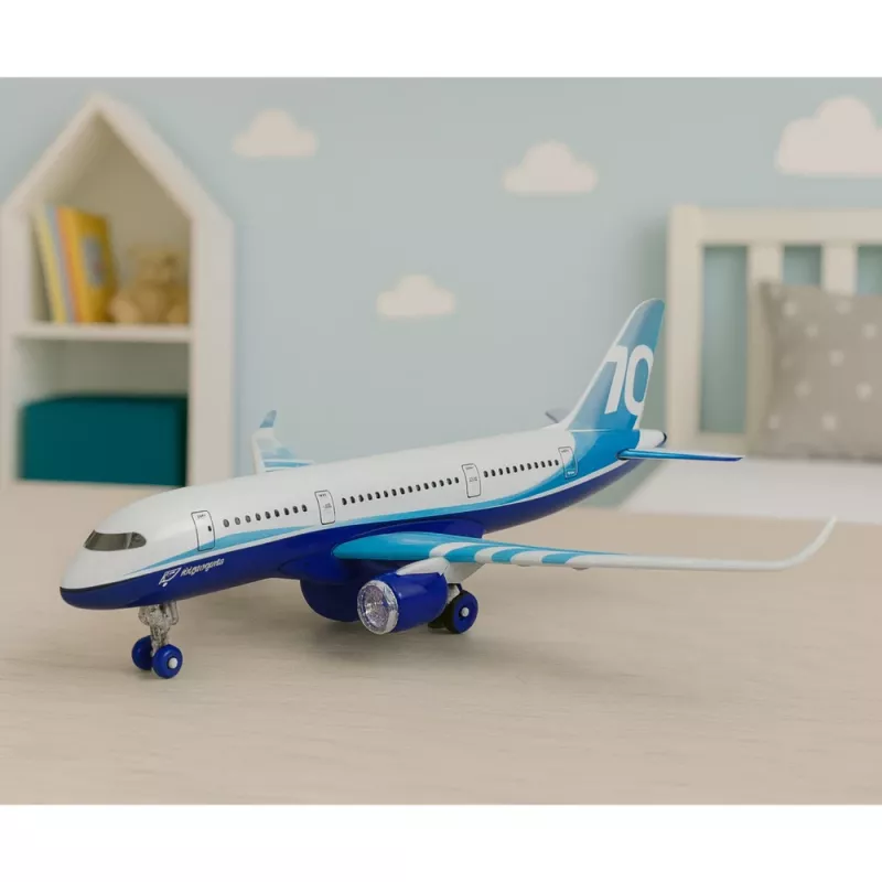 LEAN TOYS Reisilennuk tagasitõmbemootori, metalli, tulede ja helidega, 23 cm