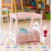 LEAN TOYS Nukumööbli komplekt: Baldahhiinvoodi, öökapid, lambid