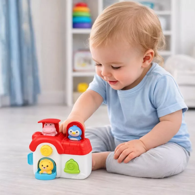 LEAN TOYS Interaktiivne Õppemaja Väikelastele - Hüpikloomad