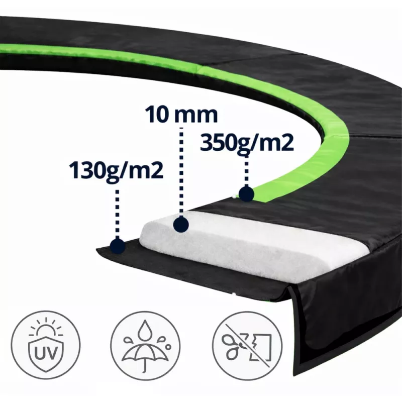 Lean vedrukattepolster trampoliinile must 180-183cm 6ft
