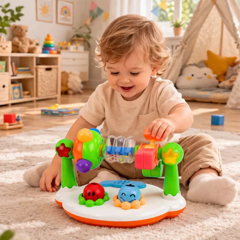 LEAN TOYS Interaktiivne muusikaline mänguasi väikelastele Kõristi Tuled Helid Muusika