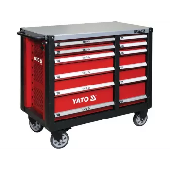 Yato YT-09003 Tööriistakäru, teras, 7 sahtlit, kandevõime 150 kg, kuullaagritega juhikud, kesklukk, 125 mm rattad