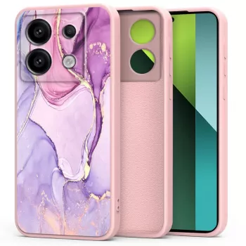 TECH-PROTECT Tagakaas Xiaomi Redmi Note 13 Pro 5G / Poco X6 5G, marmormustriga, valge/hall, hübriid TPU + PC