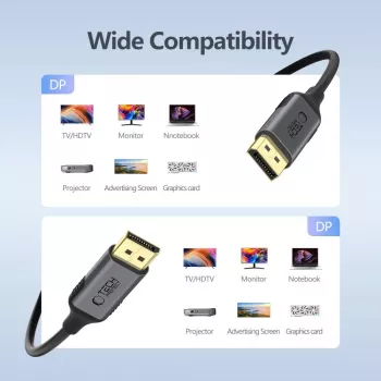 TECH-PROTECT ULTRABOOST DisplayPort to DisplayPort kaabel 1.4 4K 60Hz 200cm Must