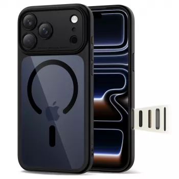 TECH-PROTECT MagPeak MagSafe Hybrid Tagakaas Apple iPhone 17 Pro Max jaoks, Must/Läbipaistev