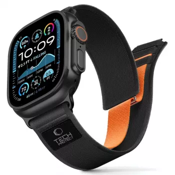TECH-PROTECT NYLON ELITE Apple Watch 8 / 9 / 10 / 11 / SE / Ultra (44 / 45 / 46 / 49 mm) Must/Oranž