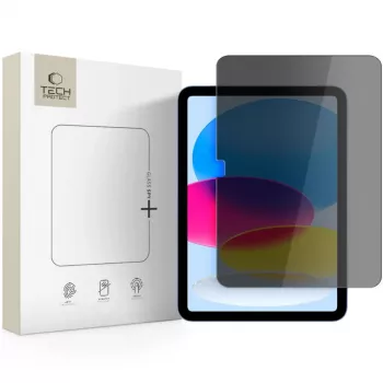 Tech-Protect Glass Spy+ Privaatsusekraanikaitse Apple iPad 10.9 tolli (10. põlvkond 2022) / 11 tolli (2025) jaoks - karastatud klaas, kahesuunaline privaatsus, 9H kõvadus, 0,3 mm, oleofoobne kate, mullivaba, läbipaistev