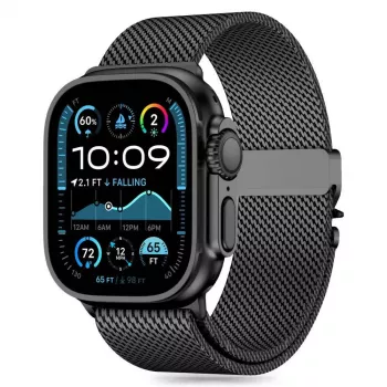 TECH-PROTECT MILANO Apple Watch 8 / 9 / 10 / 11 / SE / Ultra (44 / 45 / 46 / 49 mm) Must roostevabast terasest võrgust Milani aasaga rihm