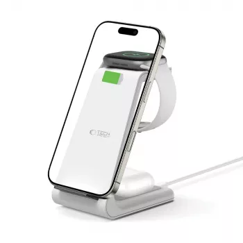 TECH-PROTECT QI15W-A36 3-in-1 Wireless Charger for Apple White