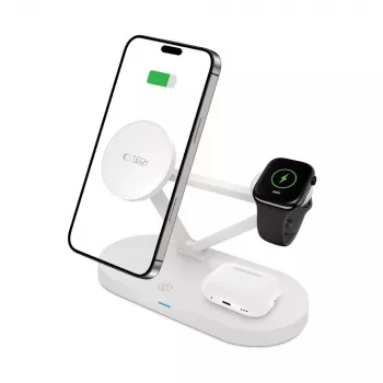 Tech-Protect QI15W-A41 3IN1 MagSafe Wireless Charging Station White