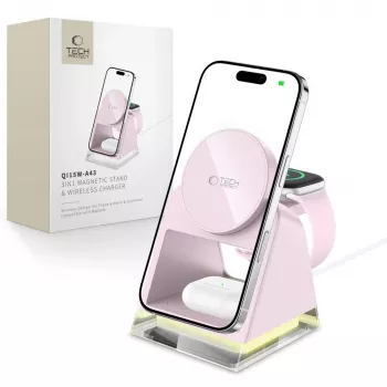 Tech-Protect QI15W-A43 3IN1 MagSafe Wireless Charging Station Pink