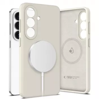 Tech-Protect silikoonist MagSafe ümbris Samsung Galaxy S26 jaoks, Cosmic Latte