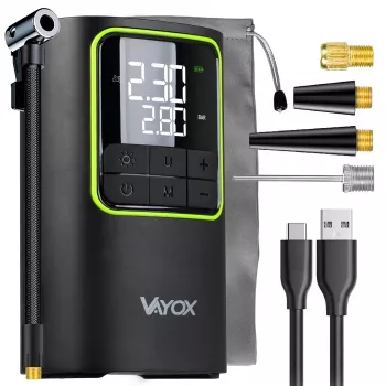 VAYOX VA0409 laetav õhupump 4000mAh silinder 19mm digitaalne rehvitäitja