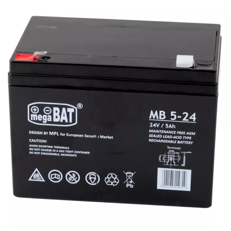 LEAN CARS AGM Gel Battery 12V 5Ah for 24V Vehicle
