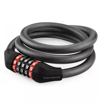 Rockbros RKS507-1BK Kombinatsioonlukk kaabliga 1,8 m must