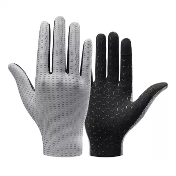 ROCKBROS Breathable Full Finger Cycling Gloves, Size M - Grey